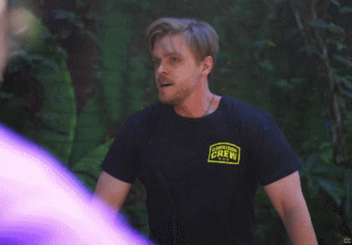 Man Wearing Black Expedition Crew T-Shirt GIF