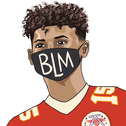 Man Wearing Black Mask Saying BLM Sticker