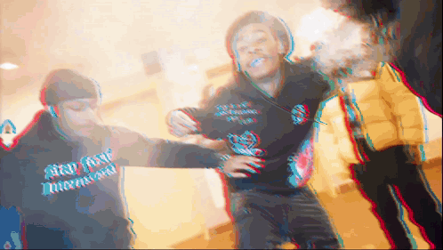 Man Wearing Black Red Zone Industries Sweatshirt GIF