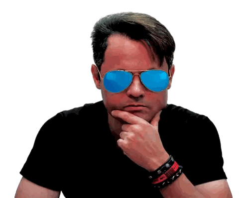 Man Wearing Blue Aviator Sunglasses Sticker