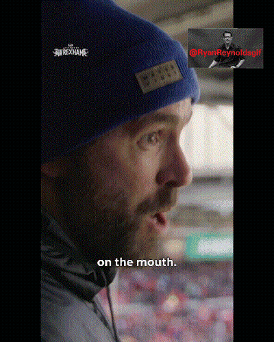 Man Wearing Blue Beanie With Words GIF