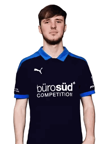 Man Wearing Blue Bürosu Shirt Sticker