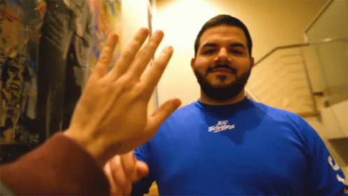 Man Wearing Blue Shirt Ko Fighters GIF