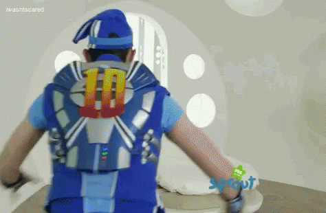 Man Wearing Blue Vest With Number 10 On Back GIF