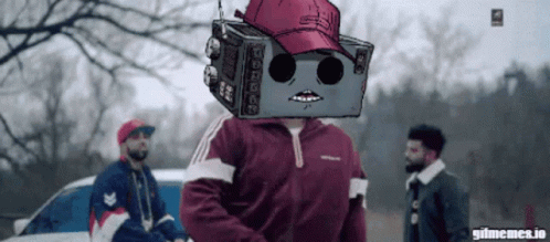 Man Wearing Box On Head With Word Gif