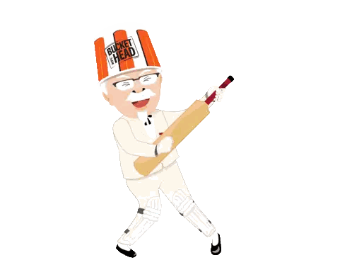 Man Wearing Bucket Hat Holding Bat Sticker