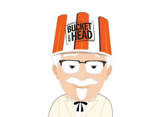 Man Wearing Bucket Head Hat Sticker