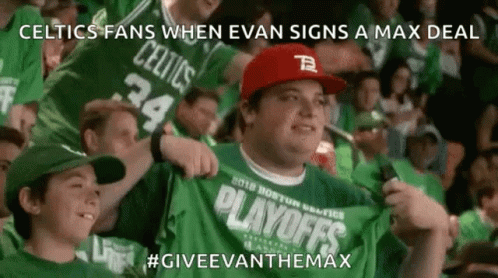 Man Wearing Celtics Shirt And Red Hat GIF