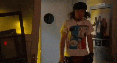 Man Wearing Citizen Dick T-Shirt GIF