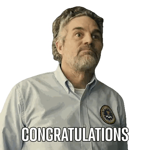 Man Wearing Congratulations Shirt Sticker