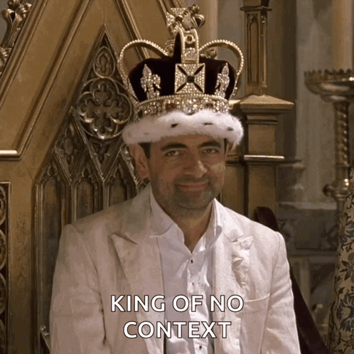 Man Wearing Crown On Throne King Of No Context GIF