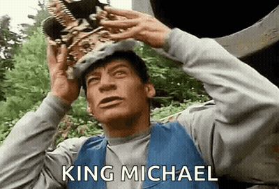 Man Wearing Crown Saying King Michael GIF