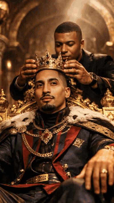 Man Wearing Crown Sitting On Throne GIF