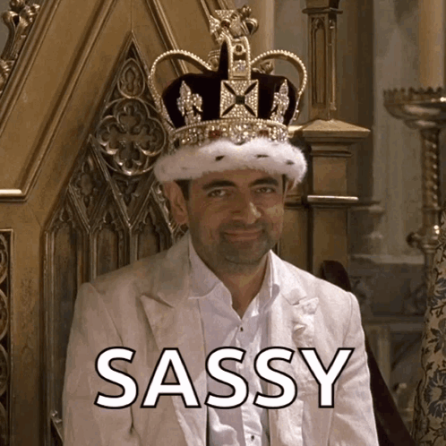 Man Wearing Crown Sitting On Throne With Sassy GIF