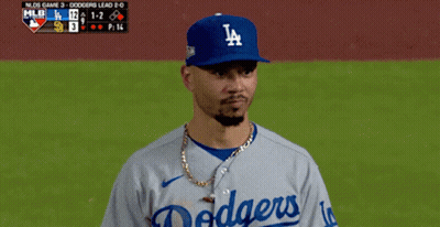 Man Wearing Dodgers Hat Smiling GIF