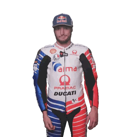 Man Wearing Ducati Motorcycle Jacket Sticker