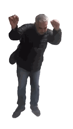 Man Wearing Eiger Jacket Sticker