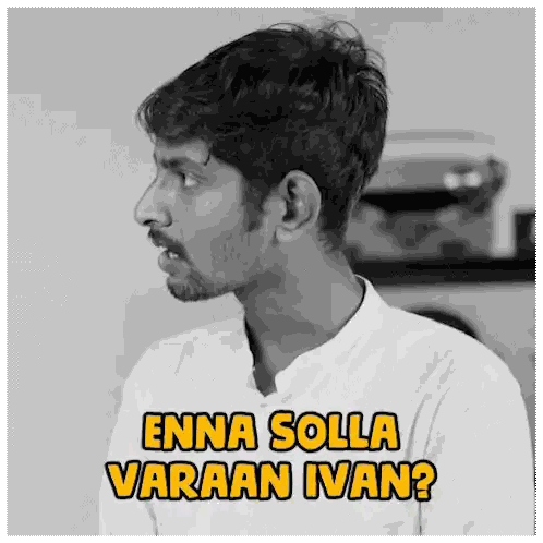 Man Wearing Enna Solla Varaan Shirt Sticker
