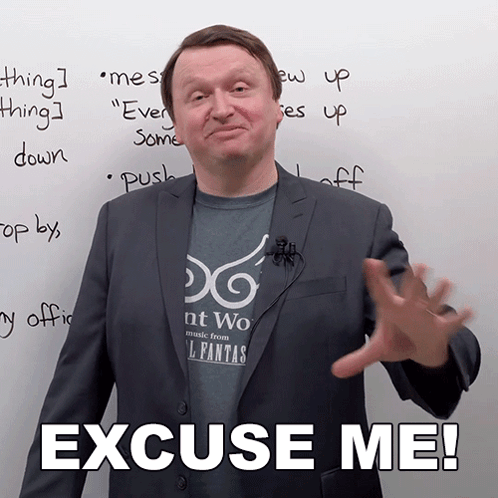 Man Wearing Excuse Me Shirt GIF