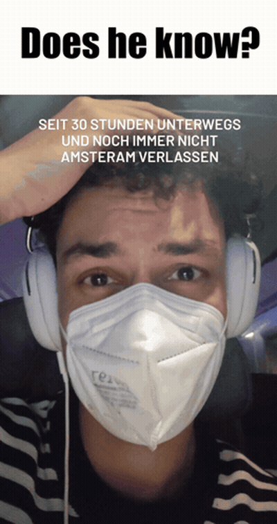 Man Wearing Face Mask And Headphones GIF