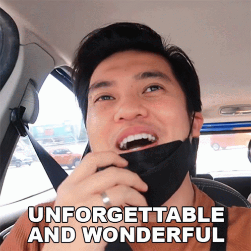 Man Wearing Face Mask In Car With Unforgettable Wonderful GIF