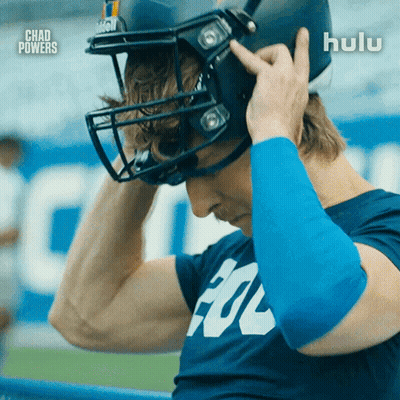 Man Wearing Football Helmet Hulu GIF