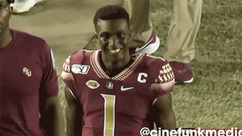 Man Wearing Football Jersey With Letter C GIF