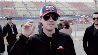 Man Wearing Ford Motors Racing Hat GIF