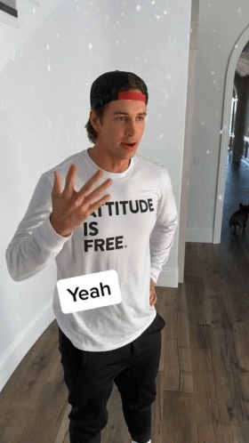 Man Wearing Free Shirt Says Yeah GIF