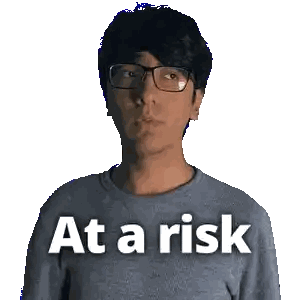 Man Wearing Glasses And At A Risk Shirt Sticker
