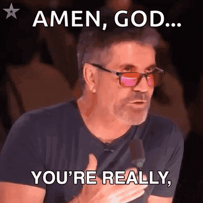 Man Wearing Glasses And Black Shirt Saying Amen GIF