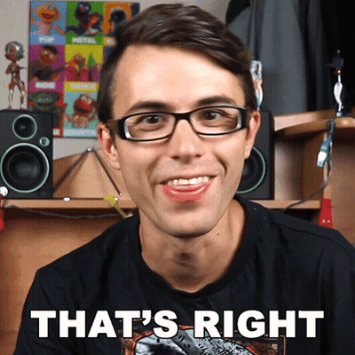 Man Wearing Glasses And Black Shirt Says Thats Right GIF