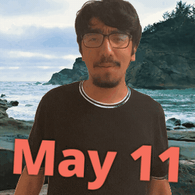 Man Wearing Glasses And Black Shirt With May 11 GIF