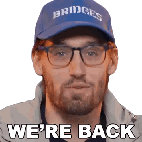 Man Wearing Glasses And Bridges Hat Sticker