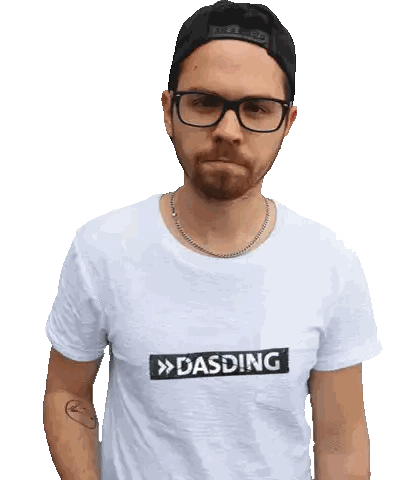 Man Wearing Glasses And Dasding Shirt Sticker