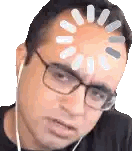 Man Wearing Glasses And Earphones Sticker