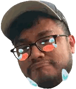 Man Wearing Glasses And Hat Making Face Sticker