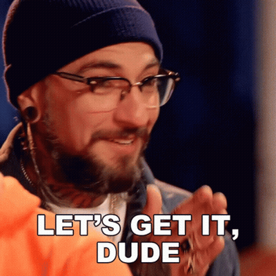 Man Wearing Glasses And Hat Says Lets Get It GIF