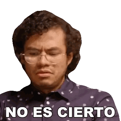 Man Wearing Glasses And Purple Shirt No Es Cierto Sticker