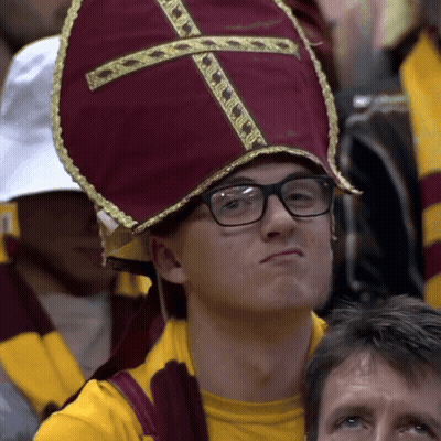 Man Wearing Glasses And Red Catholic Hat GIF