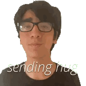 Man Wearing Glasses And Sending Hug Sticker