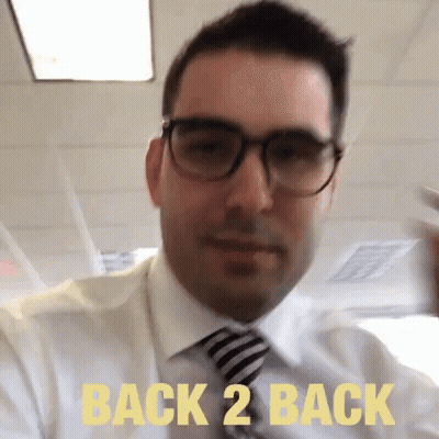 Man Wearing Glasses And Tie Says Back 2 Back GIF