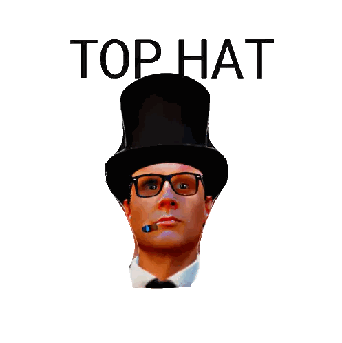 Man Wearing Glasses And Top Hat Sticker