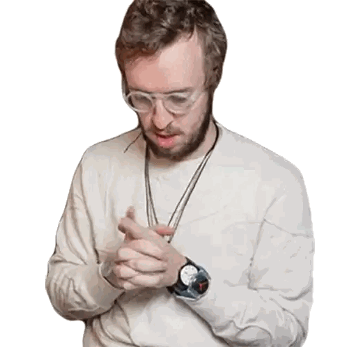 Man Wearing Glasses And Watch Sticker