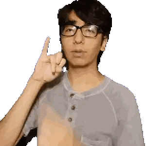 Man Wearing Glasses Making Hand Gesture Sticker