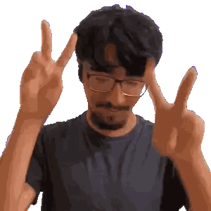 Man Wearing Glasses Making Peace Sign Sticker