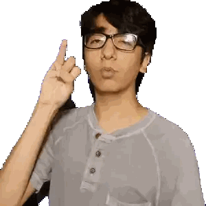 Man Wearing Glasses Making Peace Sign Sticker