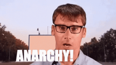 Man Wearing Glasses Saying Anarchy GIF
