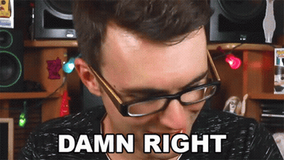 Man Wearing Glasses Saying Damn Right GIF