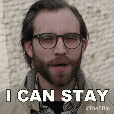 Man Wearing Glasses Saying I Can Stay GIF